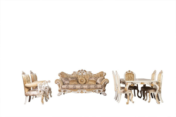 Chesterfield Barok Driezitsbank Meubel Bank Banken Stof Beige