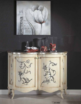 Klassieke houten sideboard witte commode kasten luxe Italiaans nieuw.