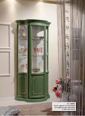 Half kast vitrine glazen kast vitrine hout woonkamer luxe groene dressoir