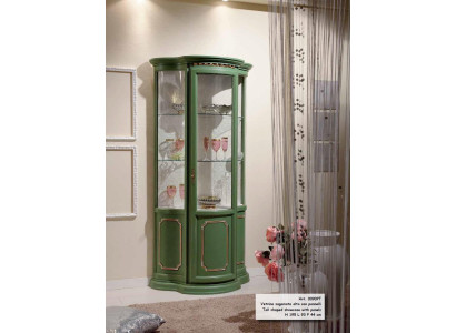 Half kast vitrine glazen kast vitrine hout woonkamer luxe groene dressoir