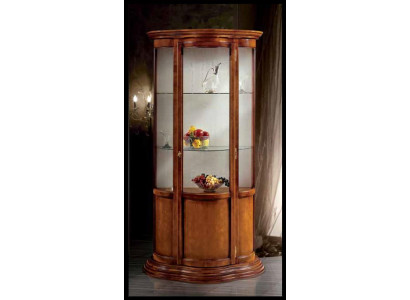 Glazen kasten Luxe dressoir Kasten Bruin Vitrine Klassiek Italiaanse meubels