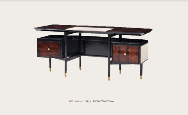 Edel kantoorinterieur Luxe kantoormeubilair Schrijftafel Stoel Set Ensemble
