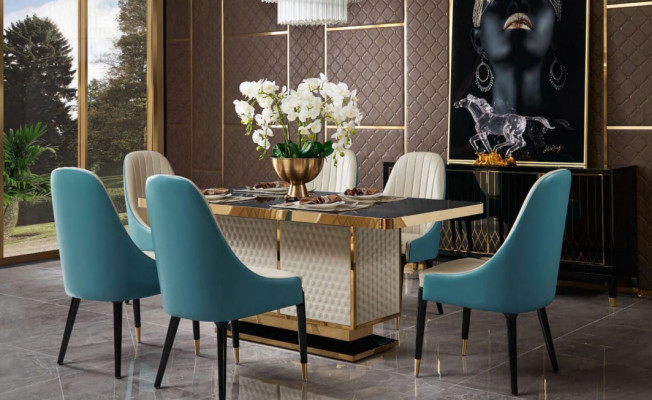 Eettafel Ontwerp Tafel Roestvrij Staal Moderne Eetkamer Woonkamer Keuken