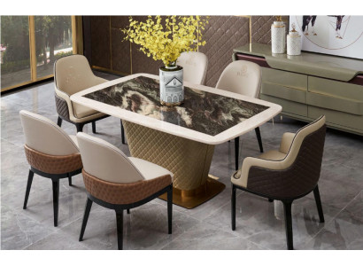 Complete eetkamer set tafel 4x armstoelen stoelen luxe eetgroep