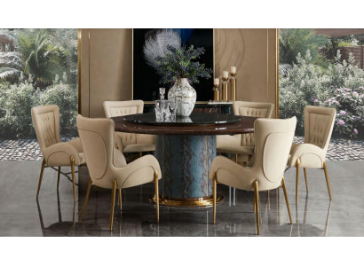 Complete eetkamerset Ronde tafel 4x armstoelen Eetgroep
