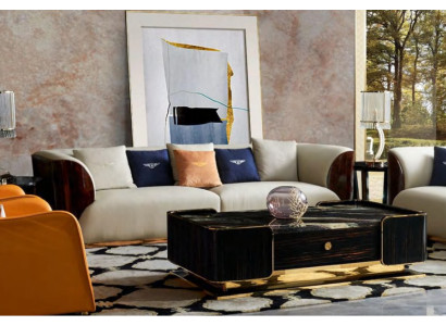 Leren bank Ontwerper Bank Beklede Bank Banken Vierzitter Meubels Woonkamer Hout Leerbank Ontwerper Bank Gestoffeerde Bank Bankstellen Vierzitter Meubels Woonkamer Hout