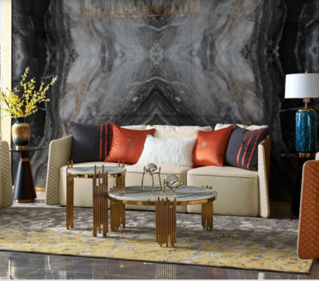 Driepersoons bank Bekleding Ontwerp Bank Moderne 3-zits Banken Woonkamer Meubels Banken