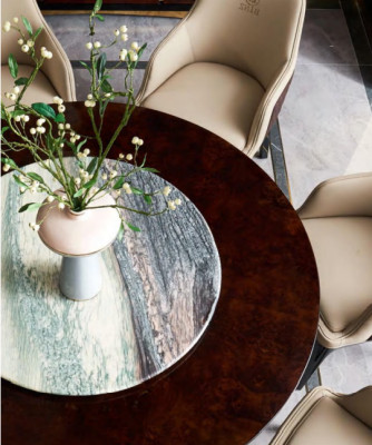 Ontwerp Ronde Eetkamerstoel Set Metalen Tafels Stoelen 4x Stoelen + Tafel