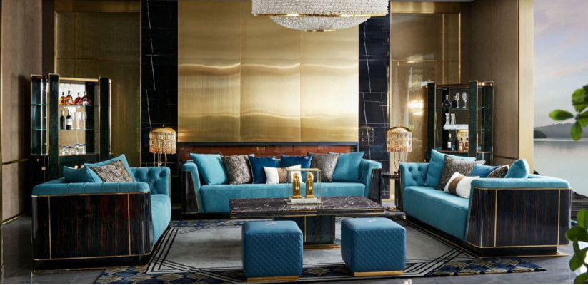 Luxe woonkamer meubels inclusief bankstel set salontafel ontwerper