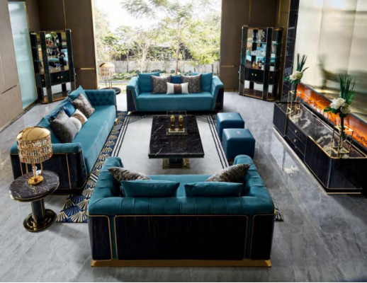 Grote xxl luxus bank bank bekleding zithoek 4-zitter banken Sofa's Stof Nieuw