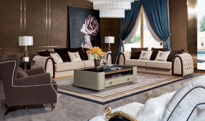 Ontwerp Luxe Bank Zitkussen Bank xxl Groot 4+3 Zitsbanken Chesterfield