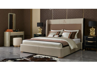 Bed slaapkamerset ontwerp meubels luxe bedden 2x nachtkastje 3-delige bedframe