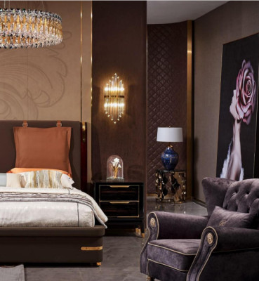 Luxe slaapkamermeubels 3-delige complete set Bed 2x nachtkastjes Modern