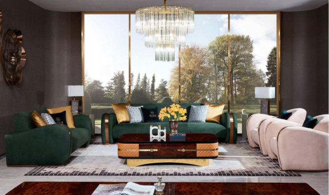 Bankstel 2-zits Luxe Designer Bank Nieuw Bankstel Luxe Gestoffeerde Bankstellen Tweezits Nieuw