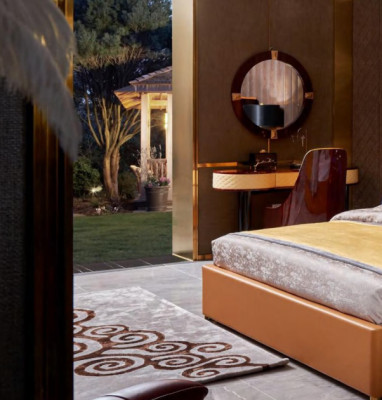 Bed slaapkamer meubilair 6-delig. Leder compleet set design Luxe bedden
