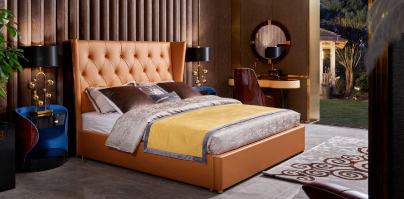 Klassiek bedframe slaapkamer meubeldesign bedden 3-dlg. set garnituur