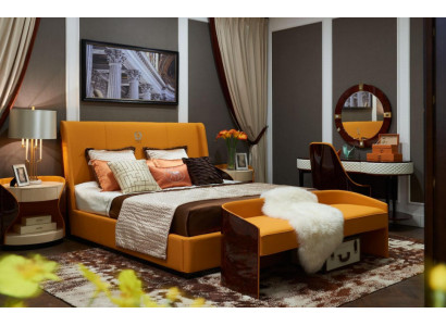 Slaapkamer 7-delige set Luxe meubelen Bed Kruk Spiegel Nachtkastje Bedframes.