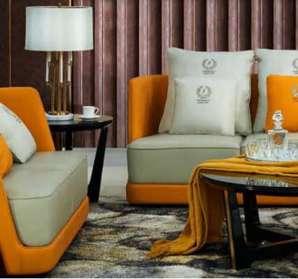 Woonlandschap Bank Beklede Bankstel 3 Zits Bank Tafel 4-delige Set