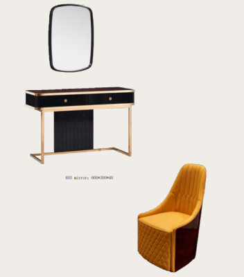 Kaptafel Spiegel Stoel Luxe Console Ladenkast Slaapkamer 3-delig.