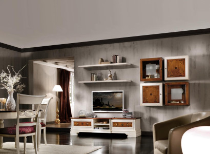 Woonwand woonkamer set vitrinekast planken set woonwanden plank tv-wand