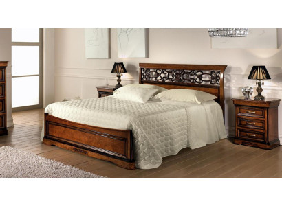 Bed 2x Nightstand Bedroom Set Table Beds Complete Wood Set Baroque 3-piece.