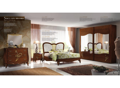 Slaapkamer Bed Nachtkastje Kledingkast Commode Spiegel Nieuw Luxe Set 6-delig