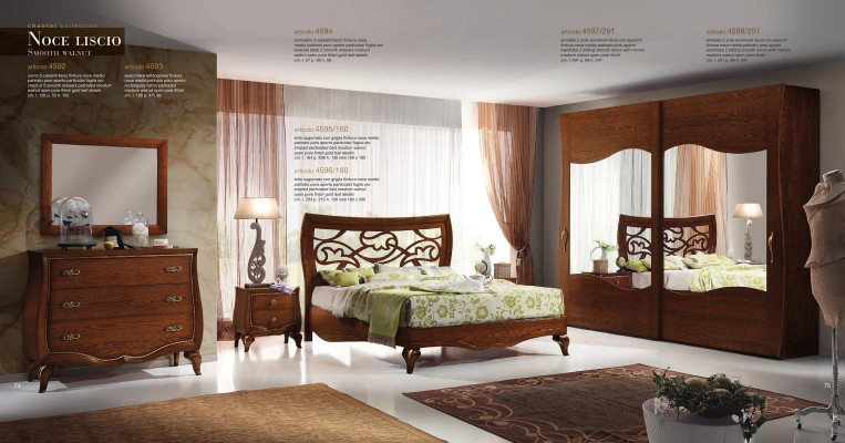 Slaapkamer Bed Nachtkastje Kledingkast Commode Spiegel Set van 6 stuks