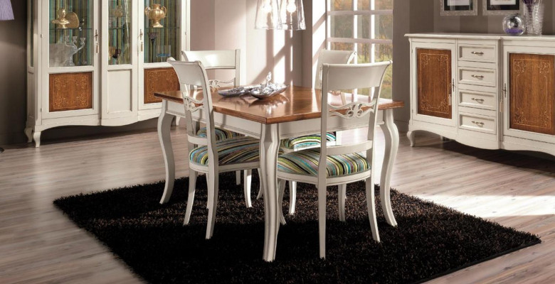 Eetkamer set meubels commode stoelen 4x vitrine groep eetkamer set vitrines 7-delig.