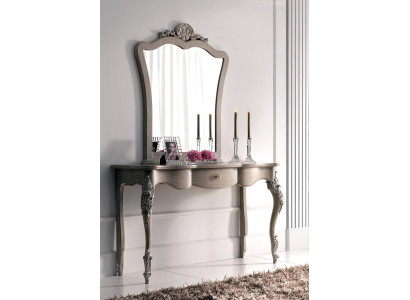 Console + Mirror Designer Console Table Wood Table Console Luxury Set 2 pcs.