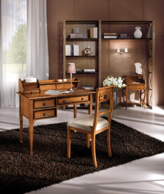 Houten tafel Stoel Tafels 2-delig Inrichting Echt hout Kantoor Bureau Stoel Tafel
