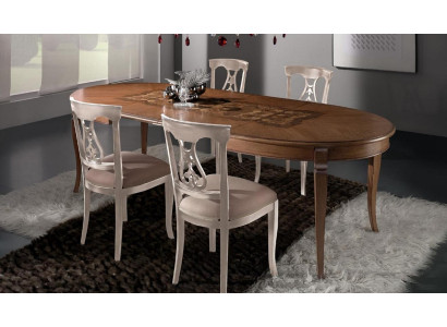 Compleet set eettafel 4x stoelen eetkamer set eetgroep houten tafel tafels 5-delig