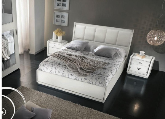 Garnituur Set 3-delig Slaapkamer Bed Nachtkast Groep Tweepersoonsbed Luxe Bedden