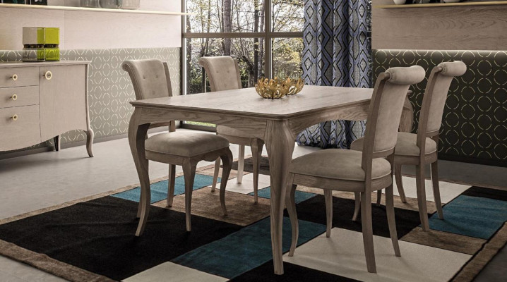Eettafel eetkamer set meubels inrichting groep tafel + 6 stoel set 7-delig.