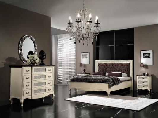 Tweepersoons massief houten slaapkamer bedden ontwerp bed meubelen Vaccari cav giovanni