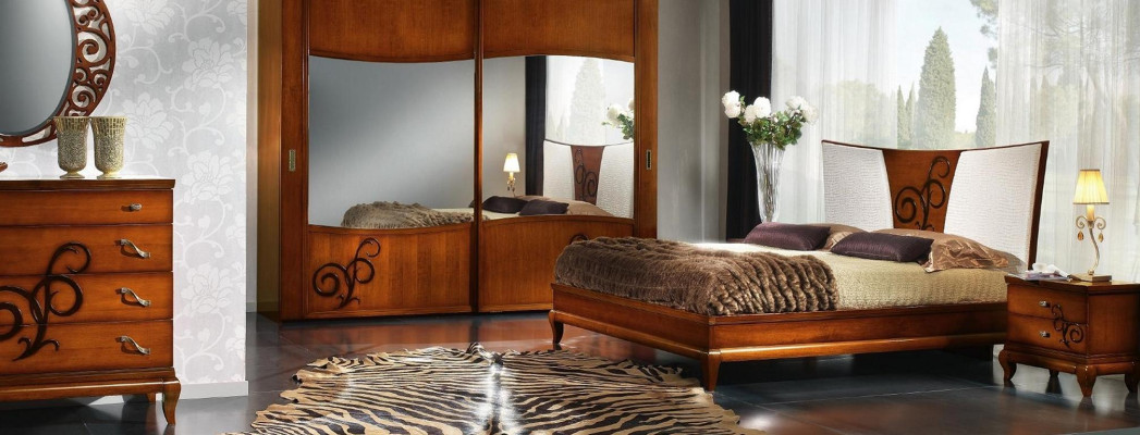 Slaapkamer Bed Nachtkastje Kledingkast Commode Spiegel Luxe Nieuw Set 6-delig.