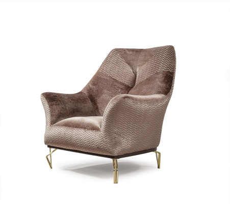 Fauteuil design woonkamer gestoffeerd hout gestoffeerd modern luxe bruin nieuw