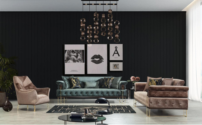 Fauteuil design woonkamer gestoffeerd hout gestoffeerd modern luxe bruin nieuw