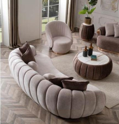 Sofaset Bank Bekleding Meubel Set 3+1 Salontafel 3-delig Zitkussen Sets