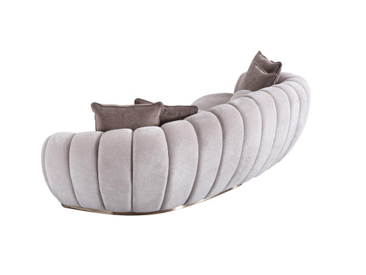 Luxe bank Grote bank Ronde bank xxl banken Zitmeubelen Stof 263cm Grijs.