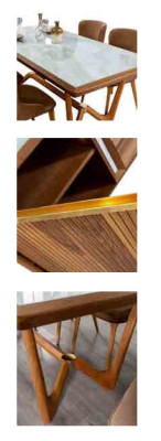 Luxe set eetkamer eettafel stoel tafel tafels stoelen hout ontwerp 5-delig Nieuw