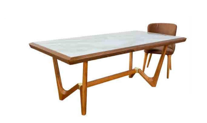 Luxe set eetkamer eettafel stoel tafel tafels stoelen hout ontwerp 5-delig Nieuw