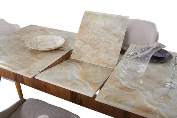 Eetkamer houten tafels eetgroep set stoel groep nieuw tafel 4x design stoelen 5-delig.