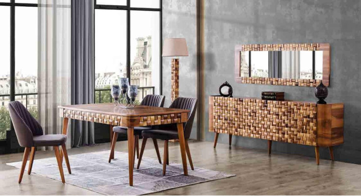 Ladenkastjes Set Italiaanse Stijl Meubels Hout Ladenkast Spiegel Dressoir Kast 2 stuks