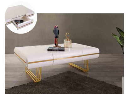 Salontafel Bijzettafel Woonkamertafel Moderne Tafels Wit Goud