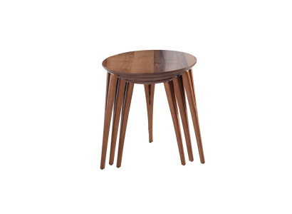 Bijzettafels Bloemenstandaard Houten tafels Set Bijzettafel Tafel Salontafel 3-delig.