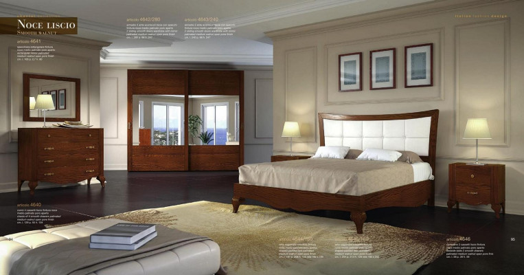 Set 6-delig slaapkamer bed nachtkastje kledingkast commode spiegel set