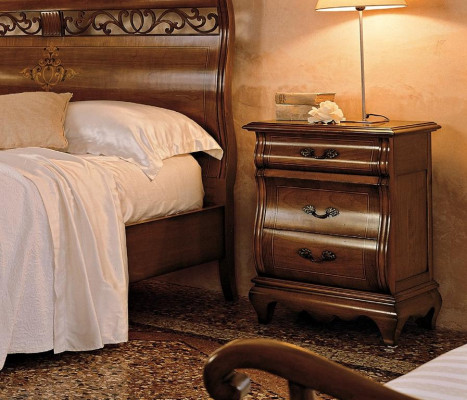 Slaapkamermeubelset 4-delig Bed 2 nachtkastjes Ladenkast Massief hout Designmeubels