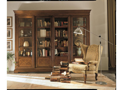 Kantoor boekenkast kast laden kantoorkast glazen deuren meubels design massief hout