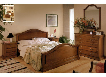 Bed nachtkastje kast kledingkast slaapkamer commode natuurhout nieuw set 5-delig.