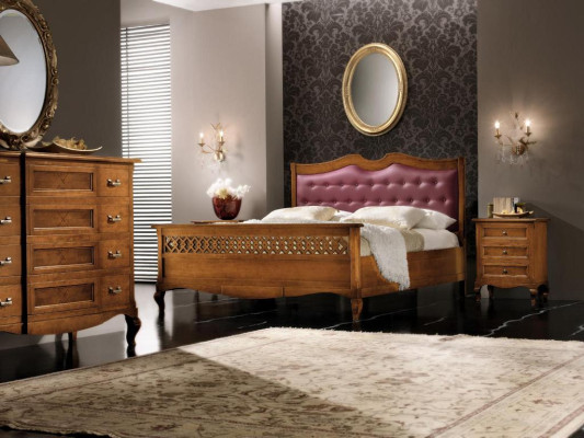 Italiaanse designslaapkamerbed 2x nachtkastjes ladekast 4-delige set Nieuw